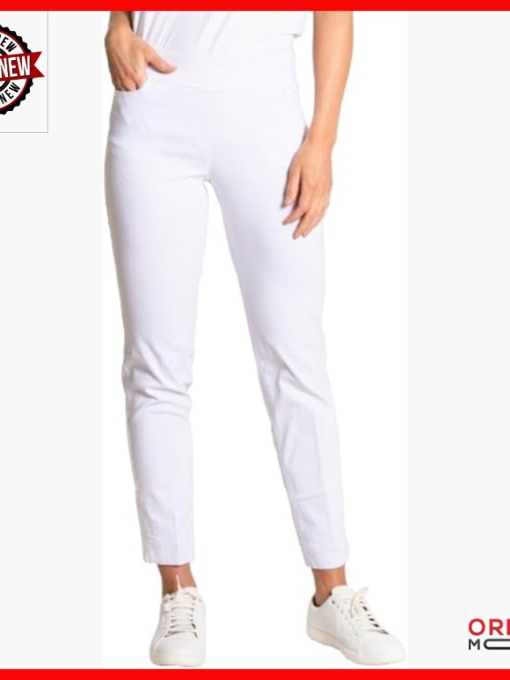 Women's Ankle Pants with Tummy Control Panel, Stretch Fabric, Active Wear